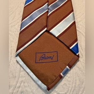 Brioni Elegant Brown and Light Blue Tie